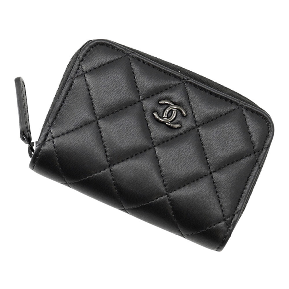 Chanel Wallet/Coin Case Matelassé Coco Mark Classic Zip Coin Purse Lambskin A...